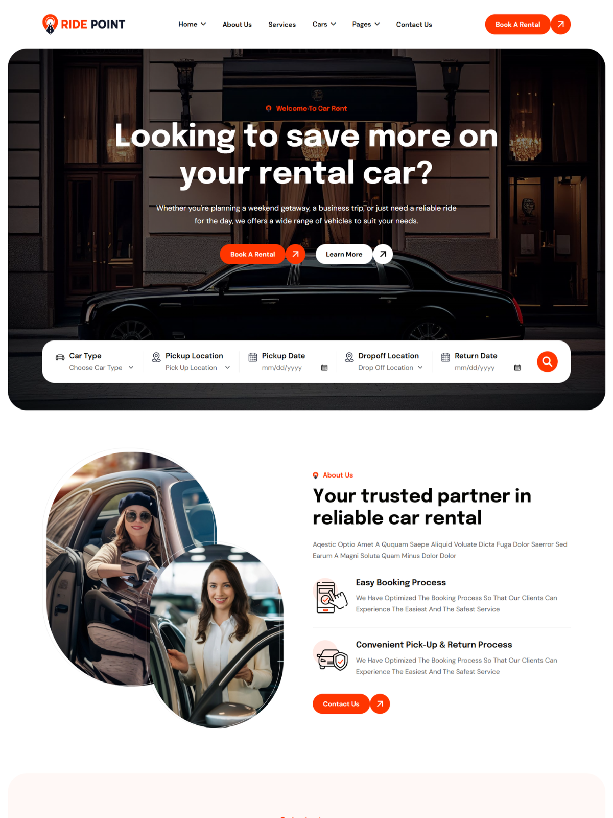 Ride Point - Attractive Taxi Booking Website