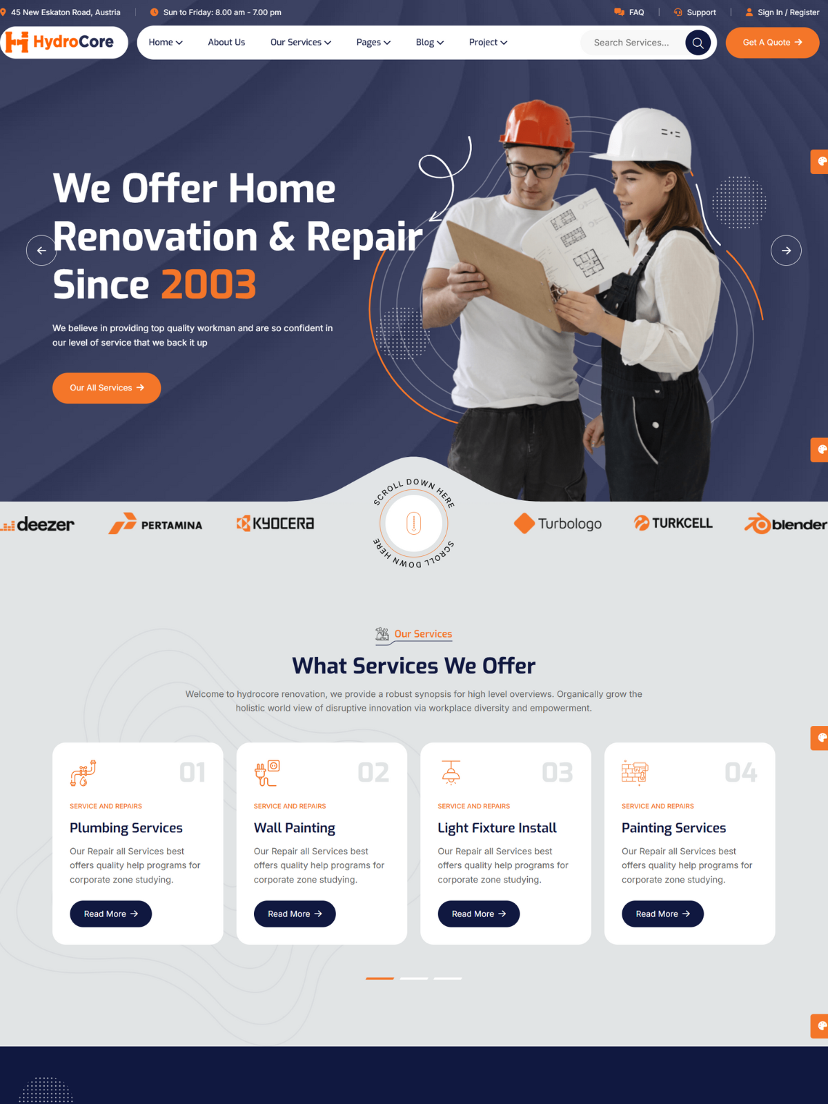 Hydro Core – Plumbing Services Website for Contractors